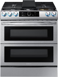 NY63T8751SS Samsung 30 Inch Dual Fuel Flex Duo Smart Range with SmartDial - 6.3 cu. ft., Fingerprint Resistant Stainless Steel