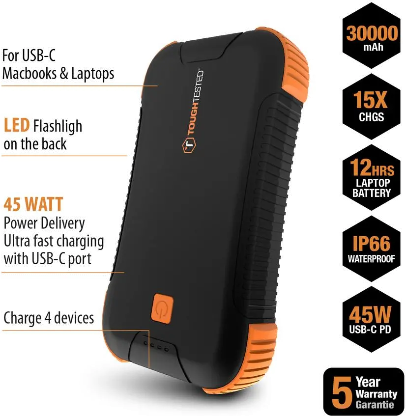 TT-PB-PD30 ToughTested Portable Power Bank - 30,000mAh-2