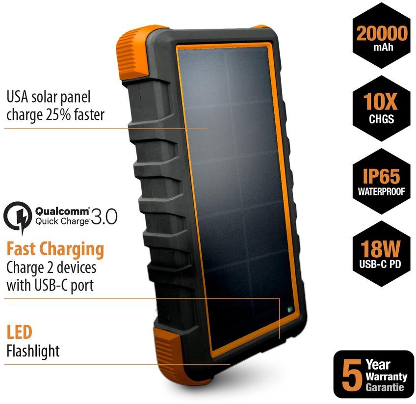 TT-PBW-SW20 ToughTested Solar Portable Power Bank - 20,000mAh-2