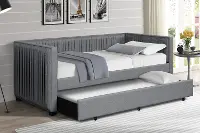 Emery Modern Gray Twin Daybed with Trundle