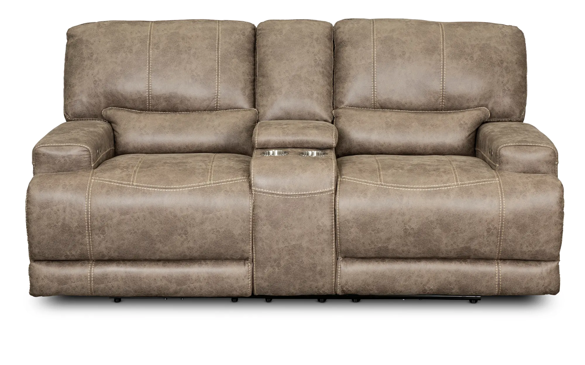 Omega Tan Power Reclining Loveseat with Console-1