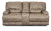 Omega Tan Power Reclining Loveseat with Console
