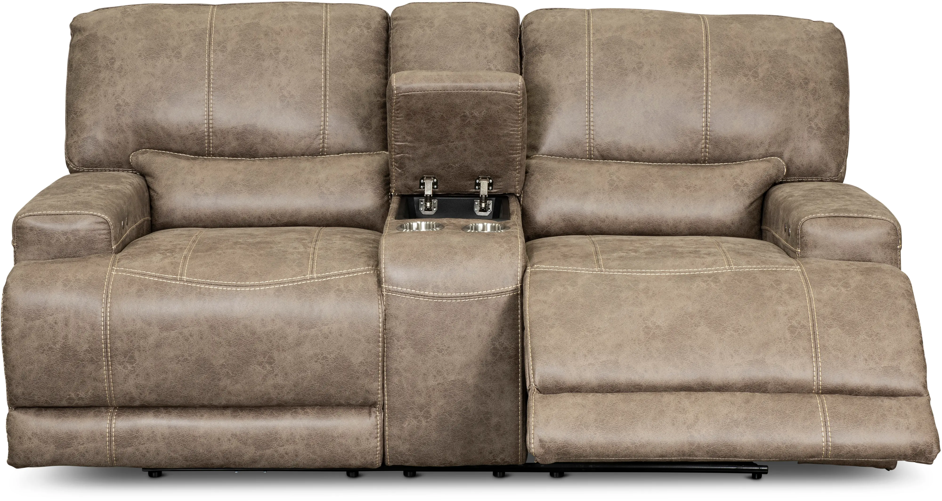 Omega Tan Power Reclining Loveseat with Console-4