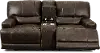 Omega Chocolate Brown Power Reclining Loveseat with Console
