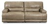 Omega Taupe Leather Power Reclining Sofa