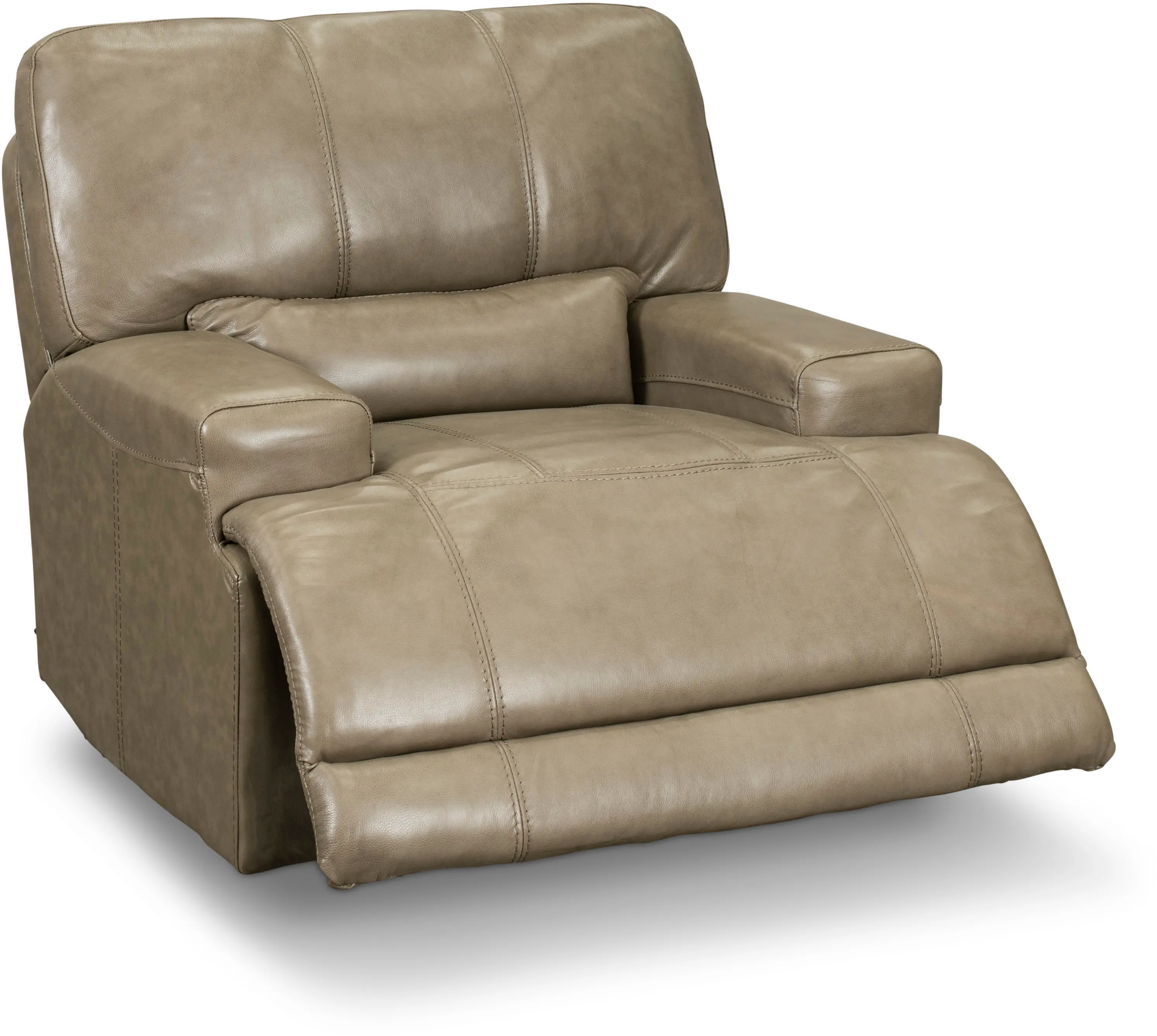 Omega Taupe Leather Power Recliner-1