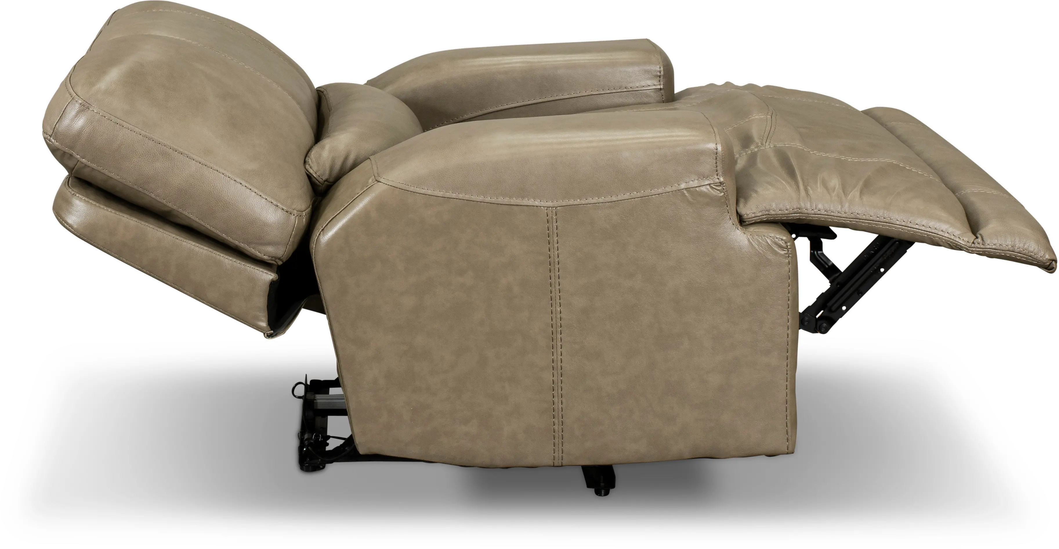 Omega Taupe Leather Power Recliner-3
