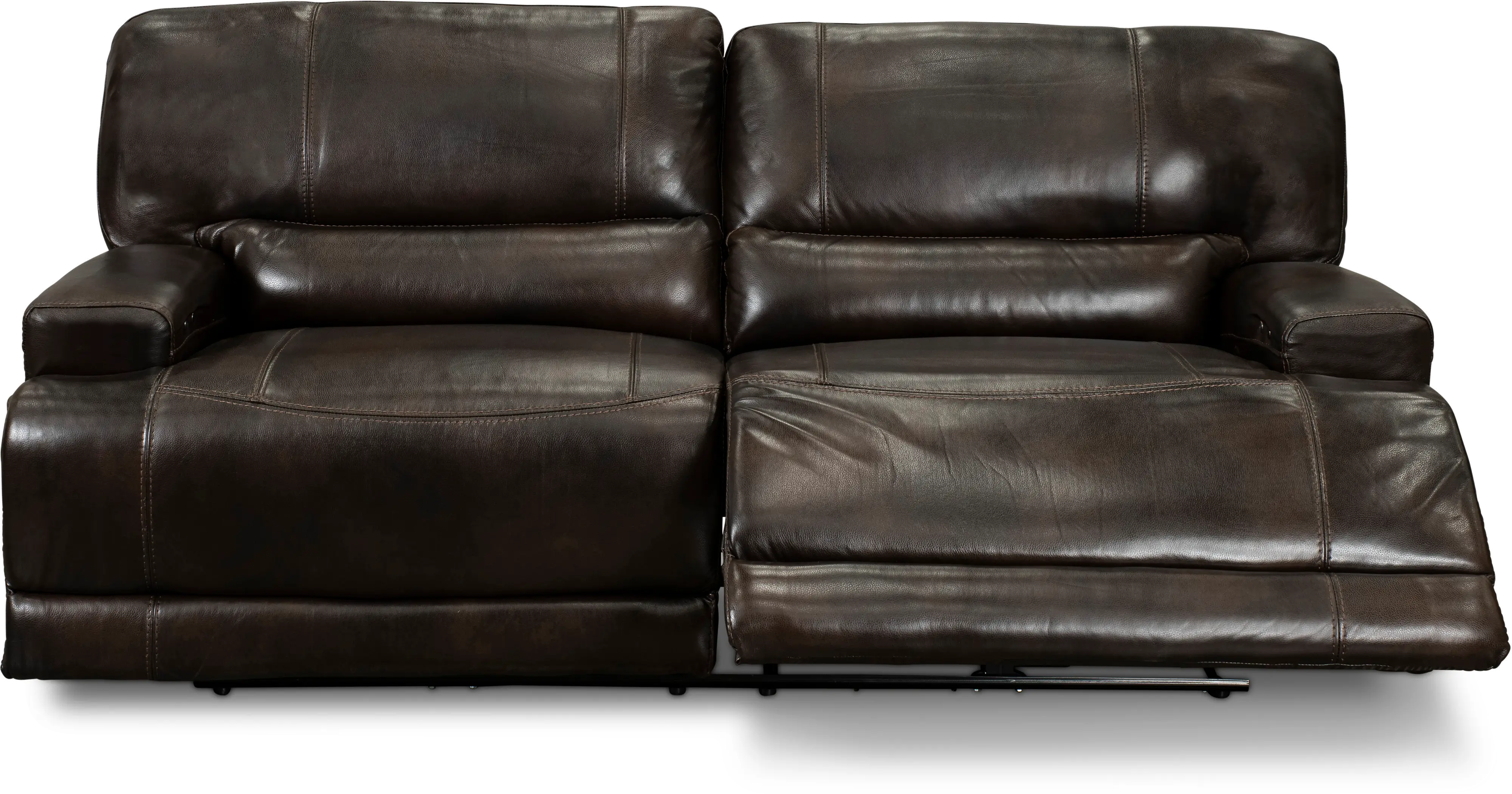 Omega Brown Leather Power Reclining Sofa-2