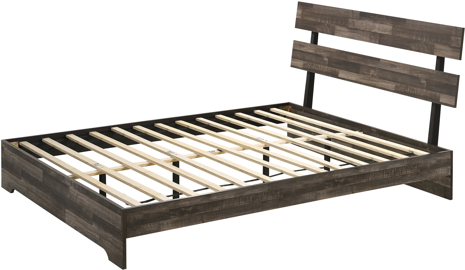 Alix Rustic Contemporary Gray Twin Bed-2