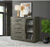 Modern Oak Gray Gentlemen's Chest - Emory