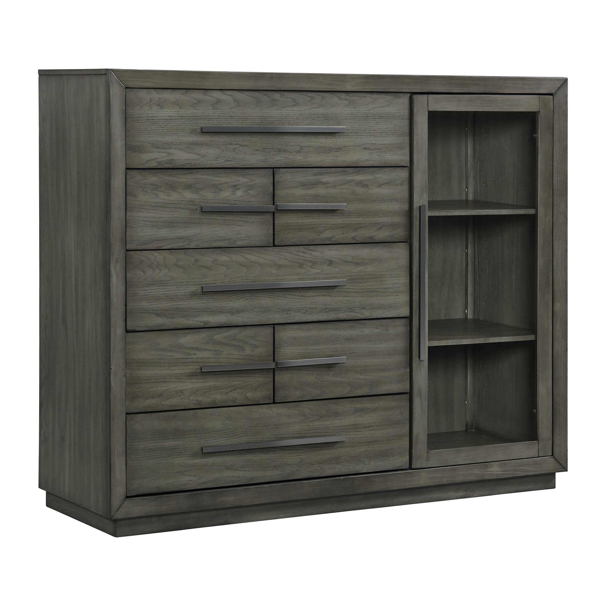 Modern Oak Gray Gentlemen's Chest - Emory-2