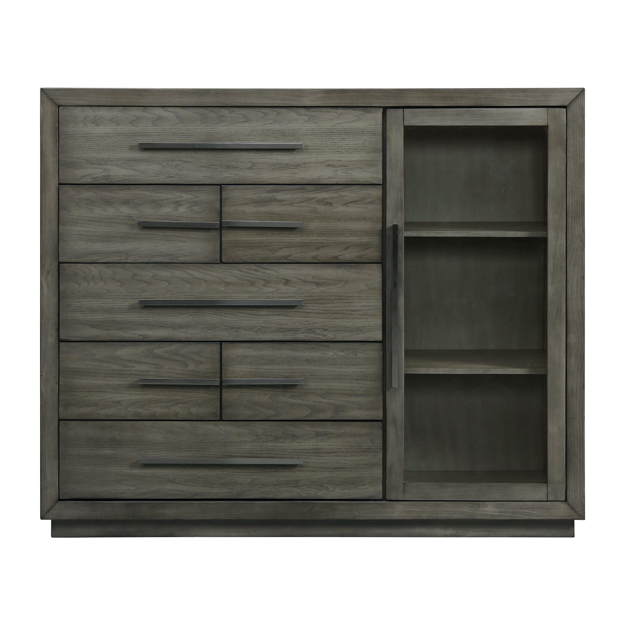 Modern Oak Gray Gentlemen's Chest - Emory-3