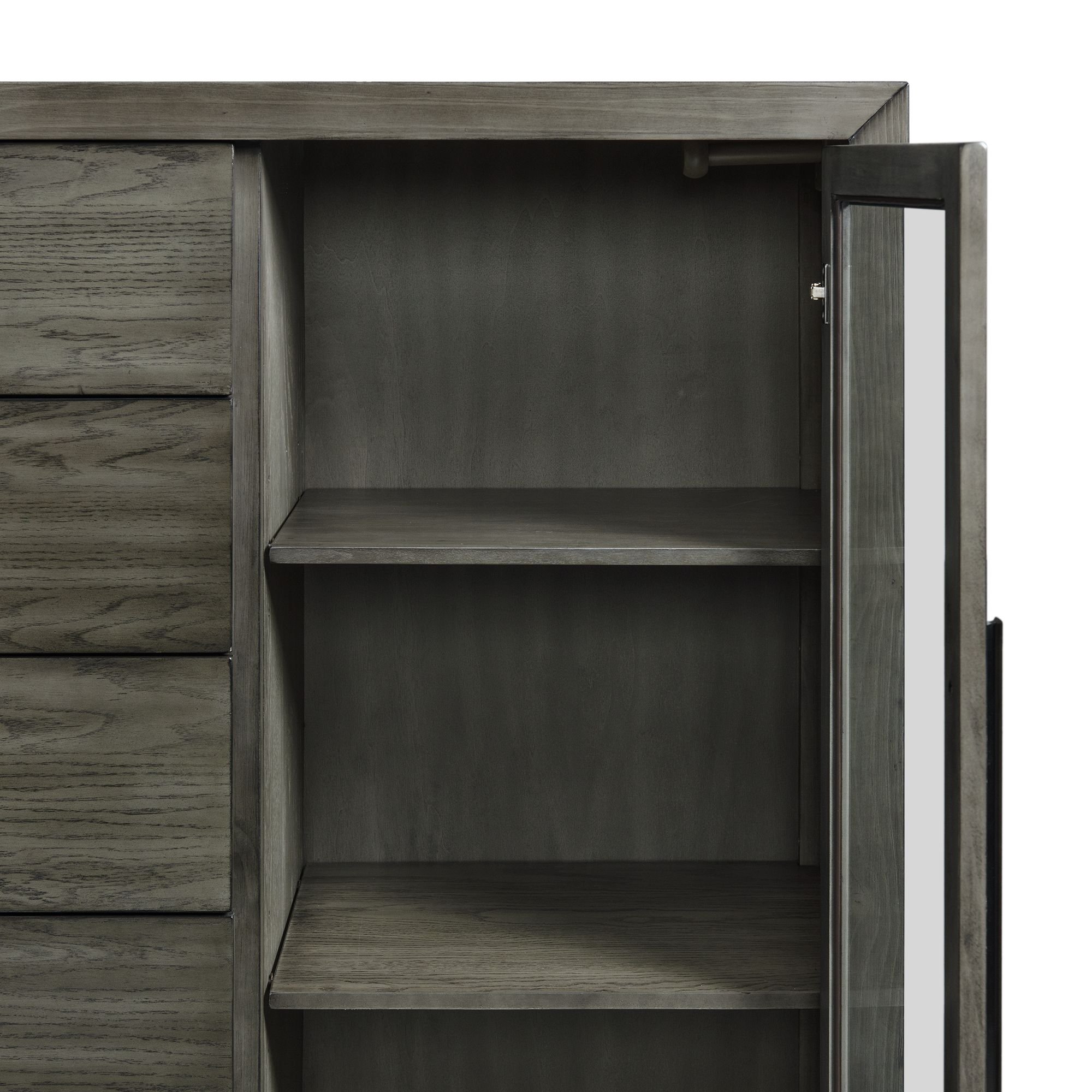 Modern Oak Gray Gentlemen's Chest - Emory-4