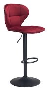 Mid Century Modern Red and Black Adjustable Bar Stool - Salem
