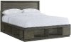 Modern Oak Gray Queen Cubby Storage Bed - Emory