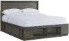 Modern Oak Gray King Cubby Storage Bed - Emory