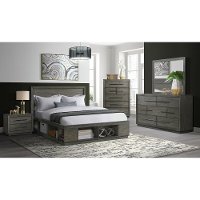 Modern Oak Gray 4 Piece King Bedroom Set - Emory