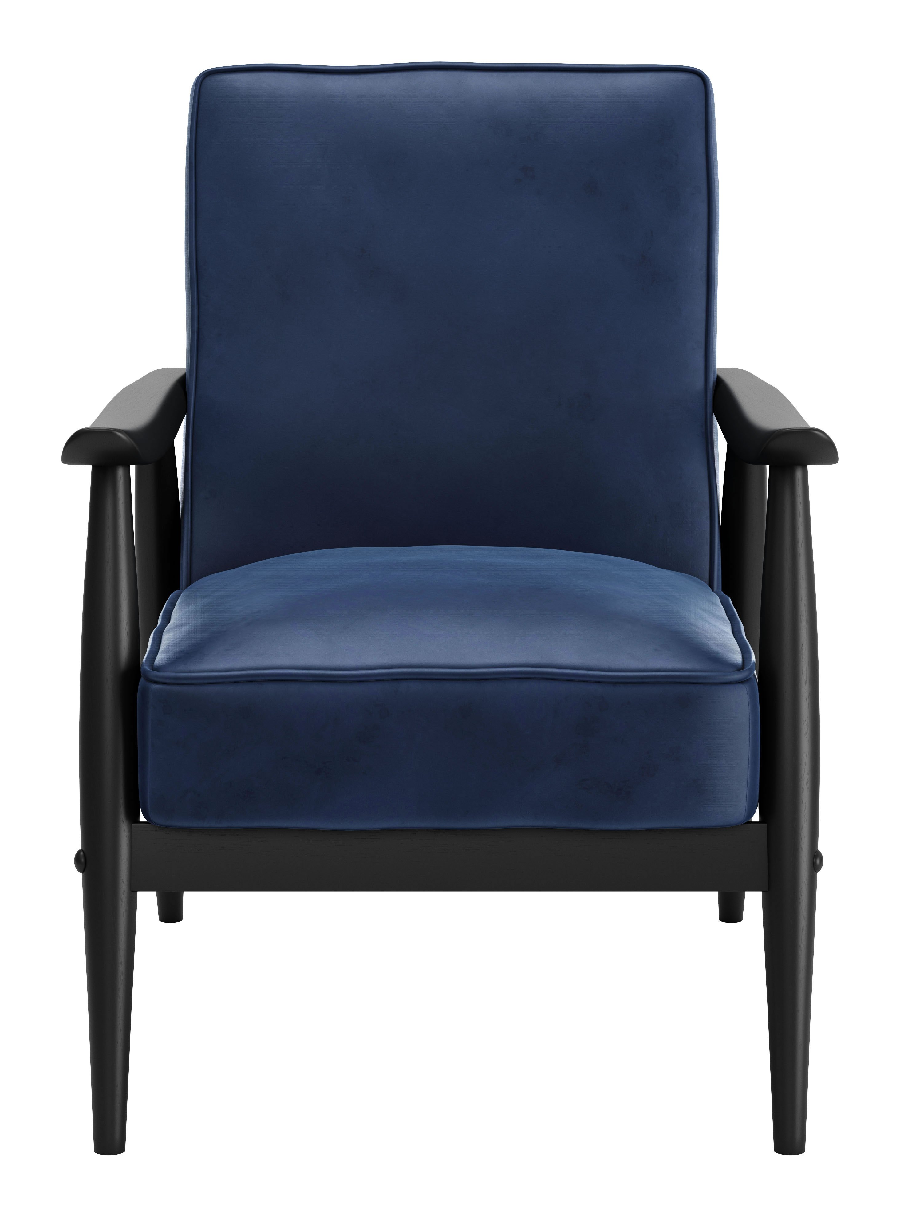 Modern Blue Velvet Arm Chair - Rocky-2