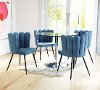 Blue Velvet Upholstered Dining Room Chair (Set of 2) - Adele