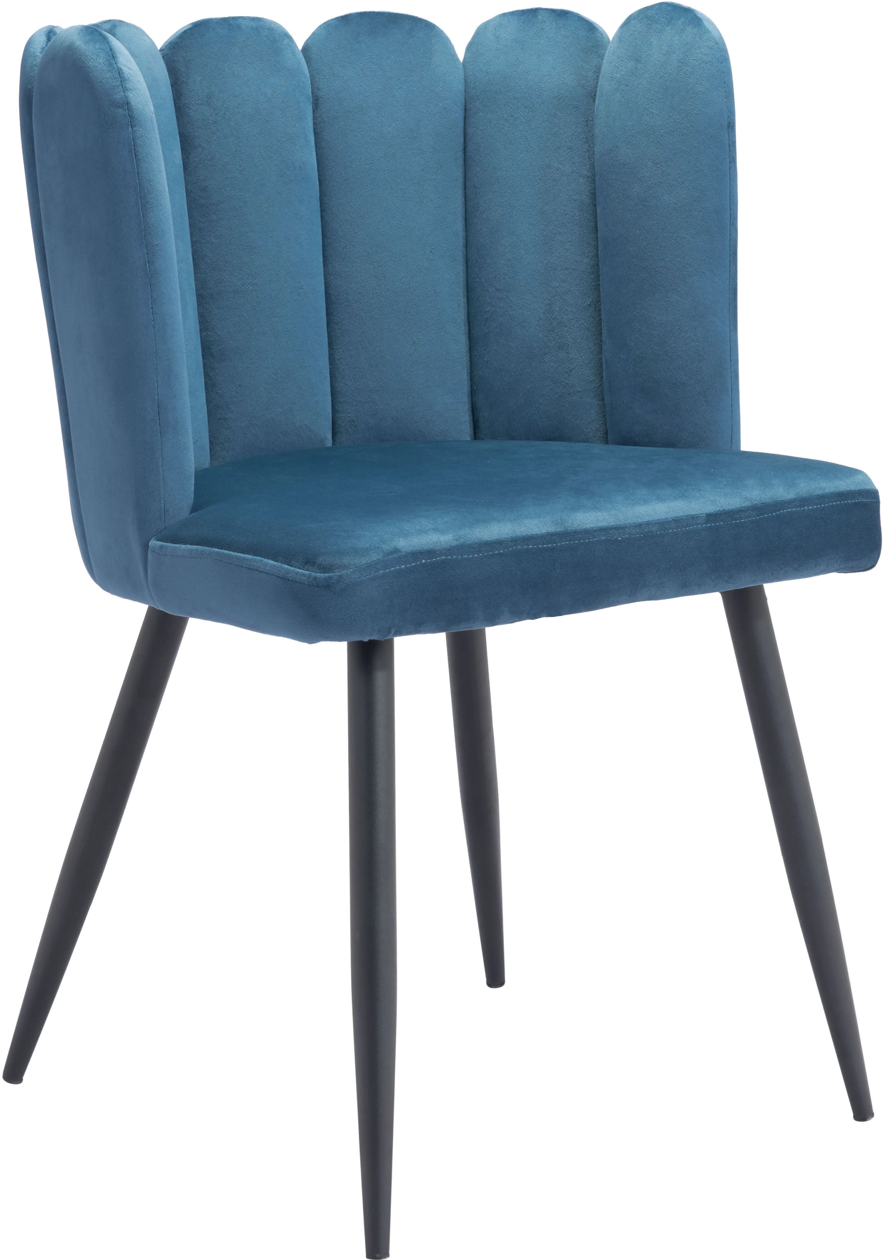 Blue Velvet Upholstered Dining Room Chair (Set of 2) - Adele-3
