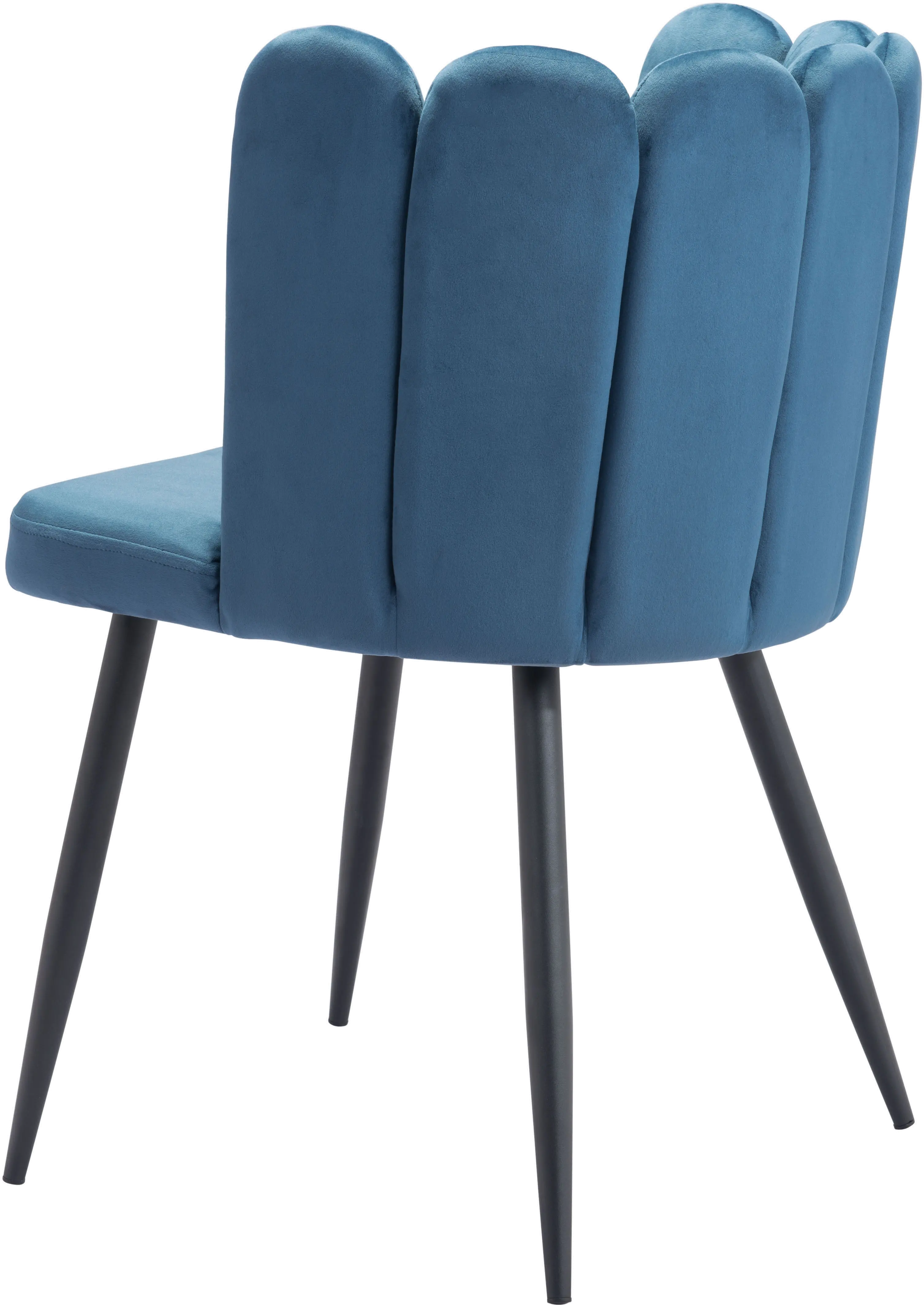 Blue Velvet Upholstered Dining Room Chair (Set of 2) - Adele-6