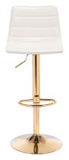 White and Gold Adjustable Bar Stool - Prima