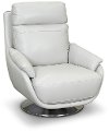Dove Gray Leather Swivel Chair - Vio