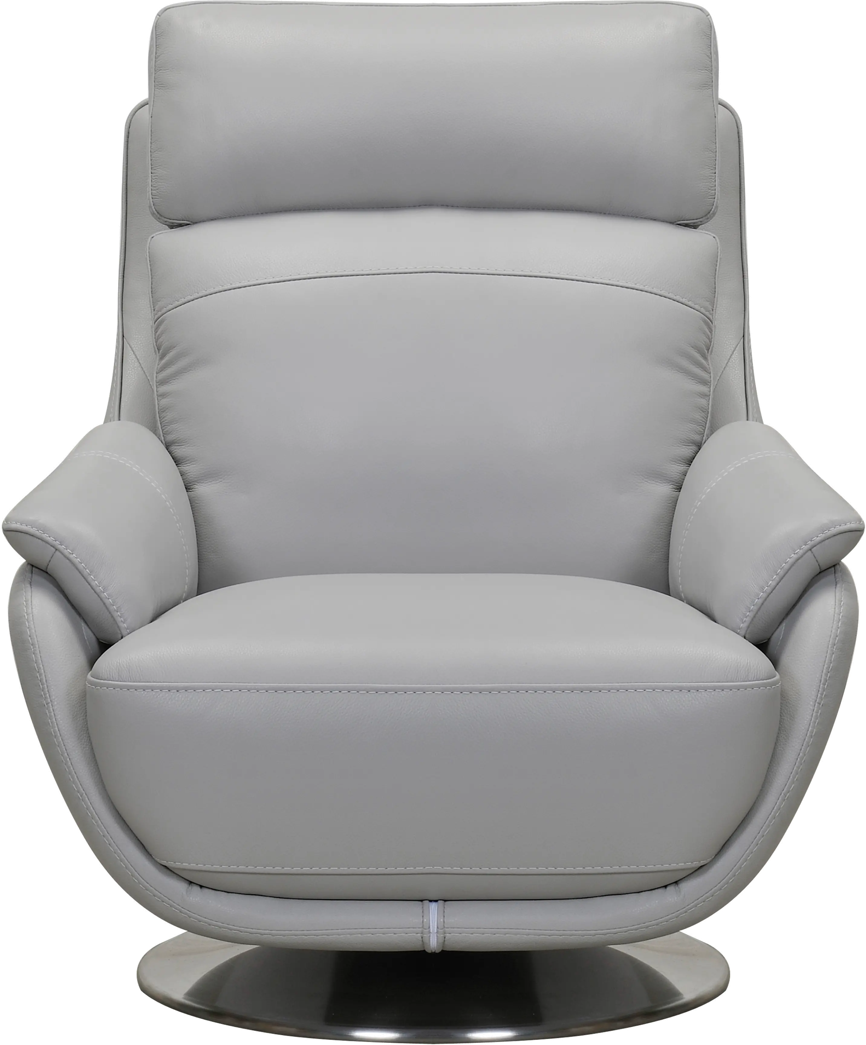 Dove Gray Leather Swivel Chair - Vio-2