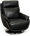 Sensation Black Leather Swivel Chair - Vio