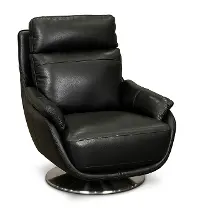 Sensation Black Leather Swivel Chair - Vio