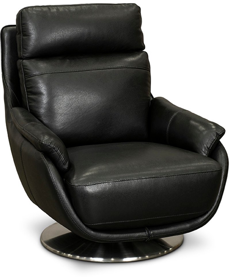 Sensation Black Leather Swivel Chair, Leather Contemporary Chair