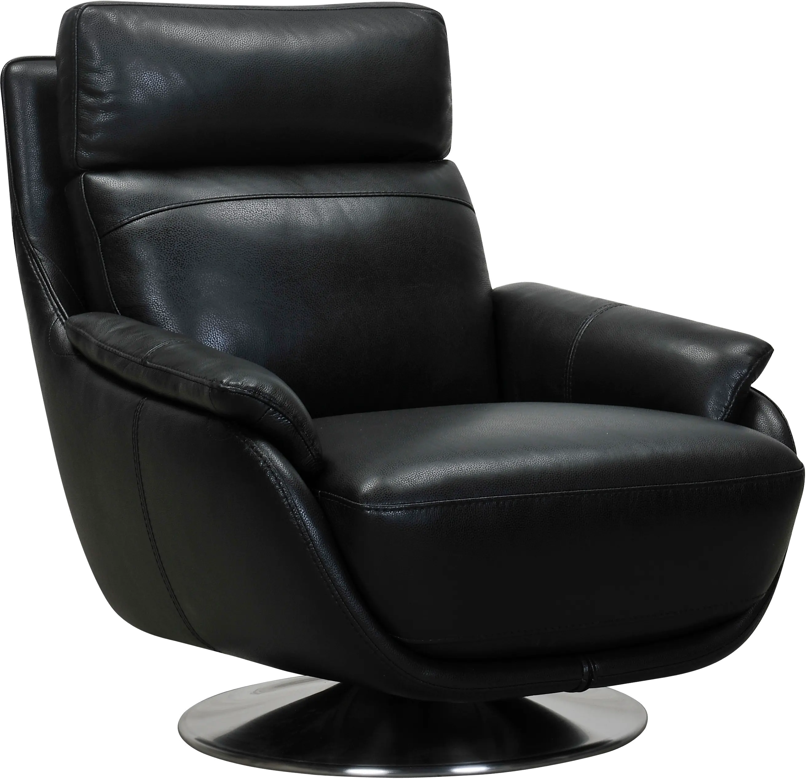Sensation Black Leather Swivel Chair - Vio-3