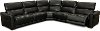 Sensation Black Leather 5 Piece Power Reclining Sectional - Vio