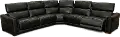 Sensation Black Leather 5 Piece Power Reclining Sectional - Vio