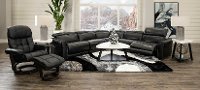 Sensation Black Leather 5 Piece Power Reclining Sectional - Vio-5