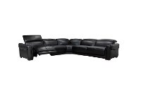 Sensation Black Leather 5 Piece Power Reclining Sectional - Vio-6