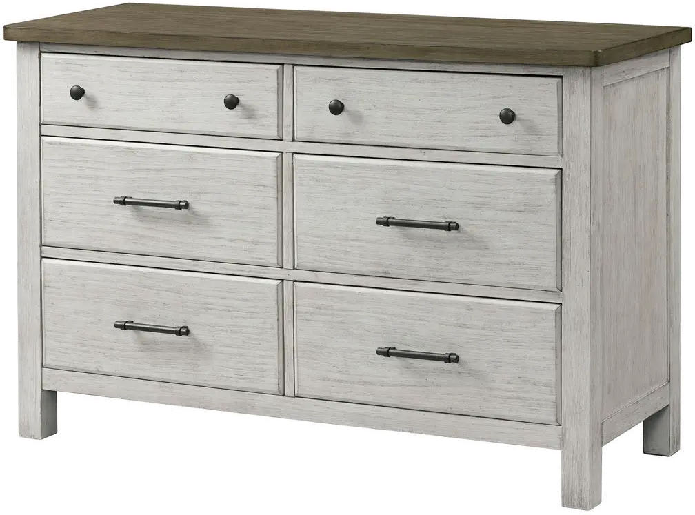 Farmhouse Weathered White Dresser - Tranquil Rock-1
