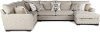 Cement Beige 3 Piece Sectional Sofa with RAF Chaise - Middleton