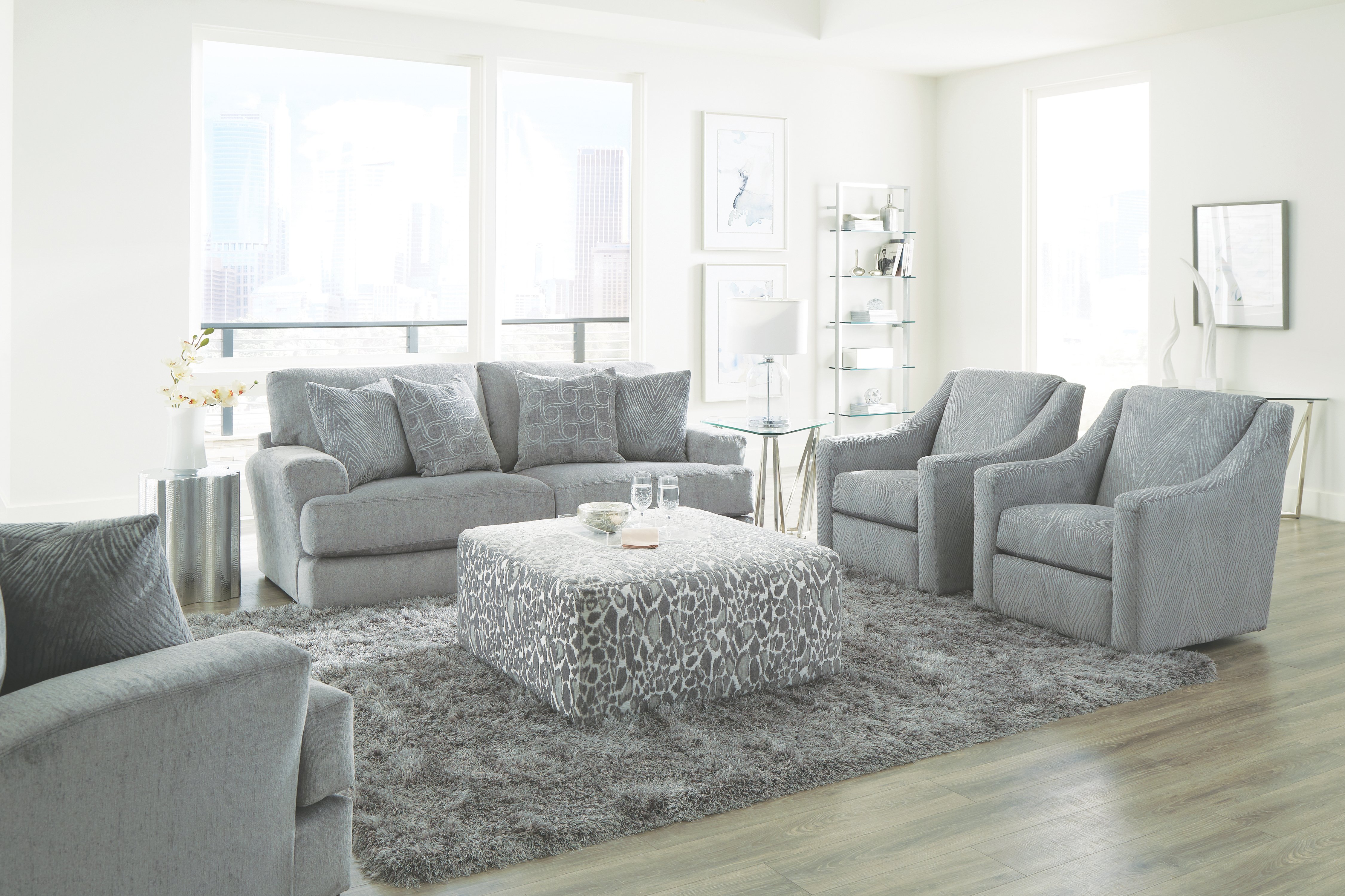 Lamar Contemporary Shark Gray Sofa-2