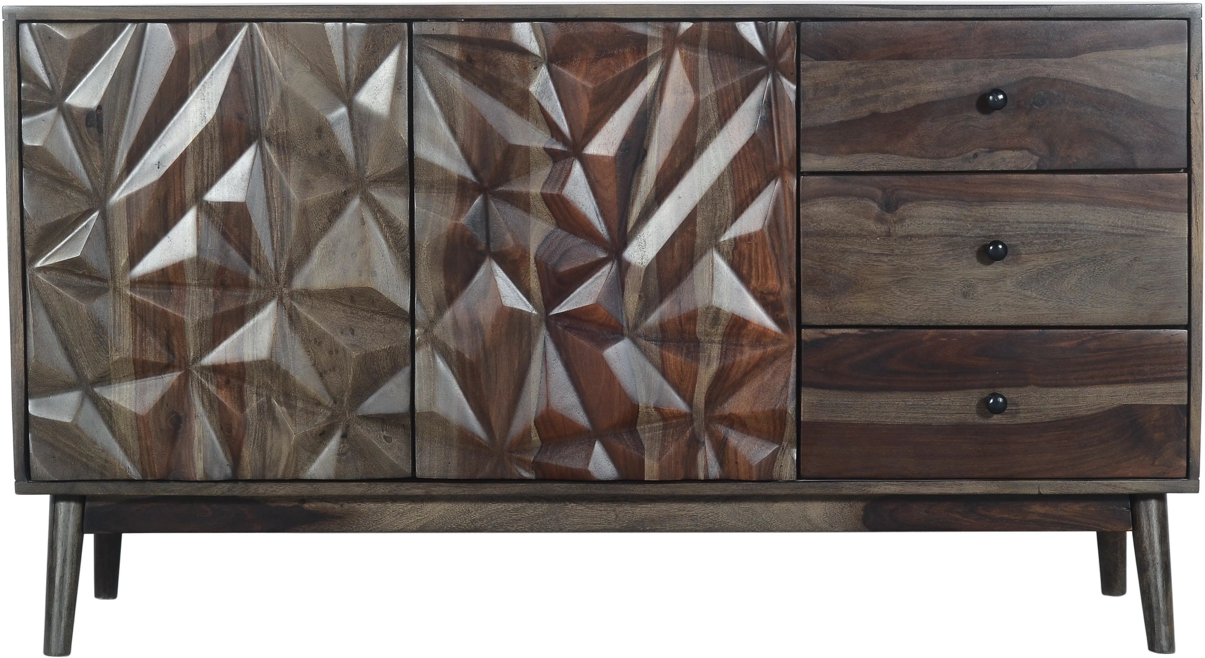 Mid Century Modern Dark Brown Dining Room Sideboard - Matrix-2