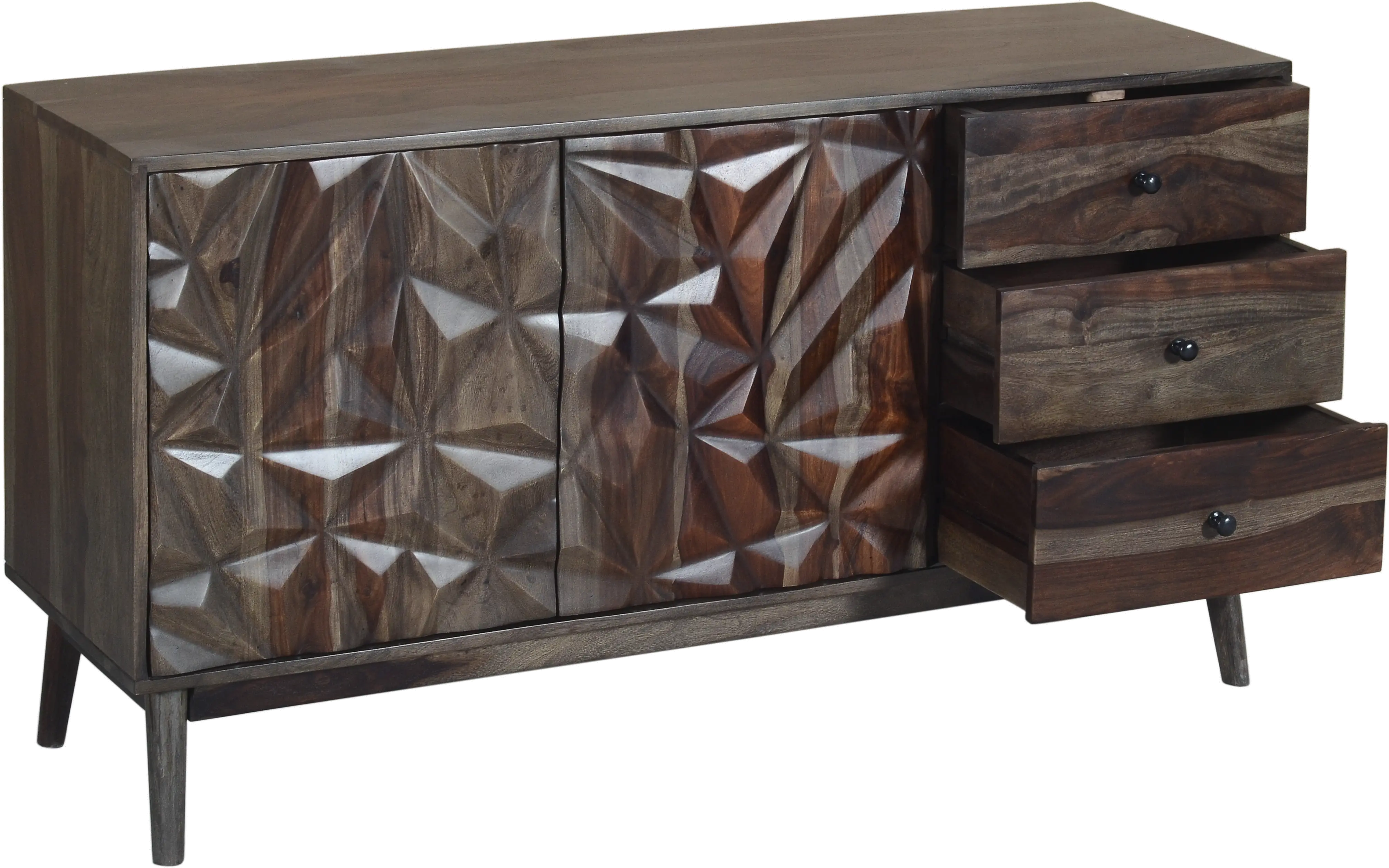 Mid Century Modern Dark Brown Dining Room Sideboard - Matrix-3