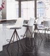 Modern White and Brown Bar Stool (Set of 2) - Aki