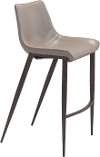 Gray and Brown Bar Stool (Set of 2) - Magnus