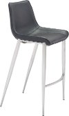 Black and Silver Bar Stool (Set of 2) - Magnus