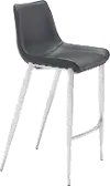 Magnus Black and Silver Bar Stool, Set of 2