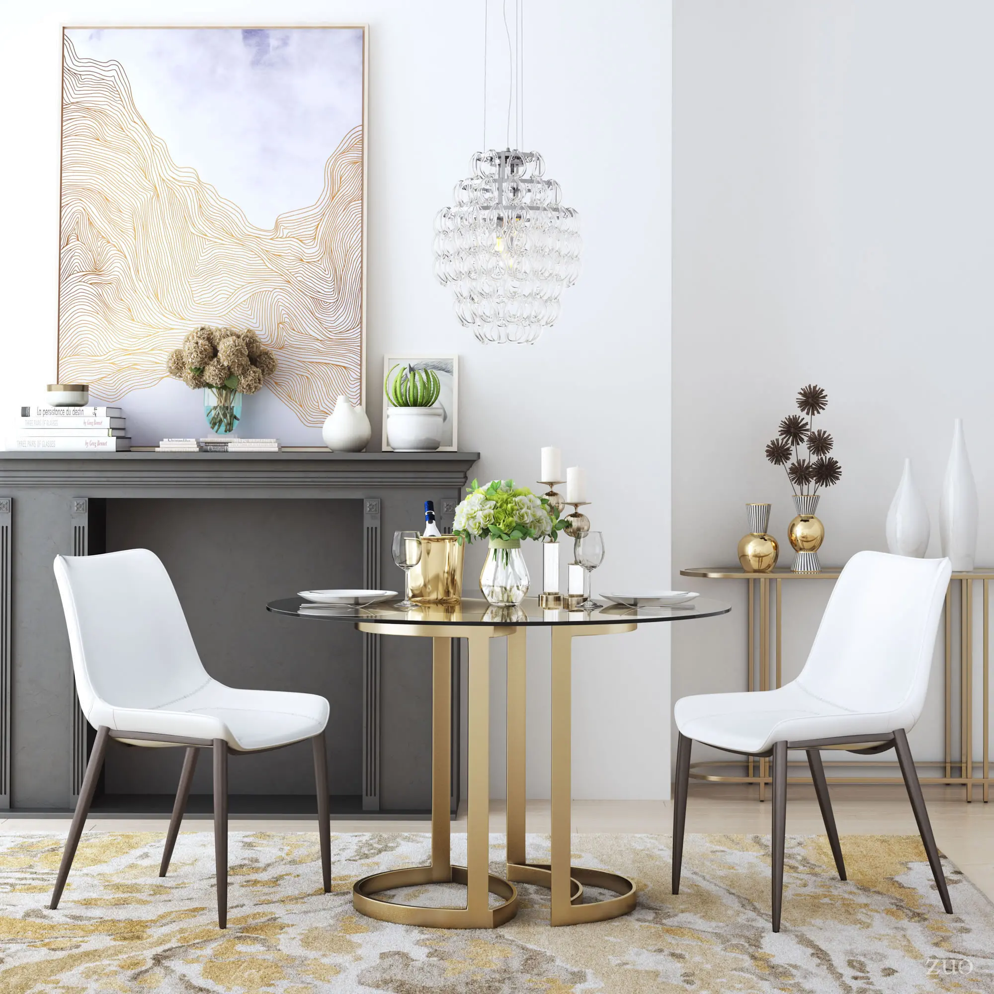 White and Walnut Dining Room Chair (Set of 2) - Magnus-2