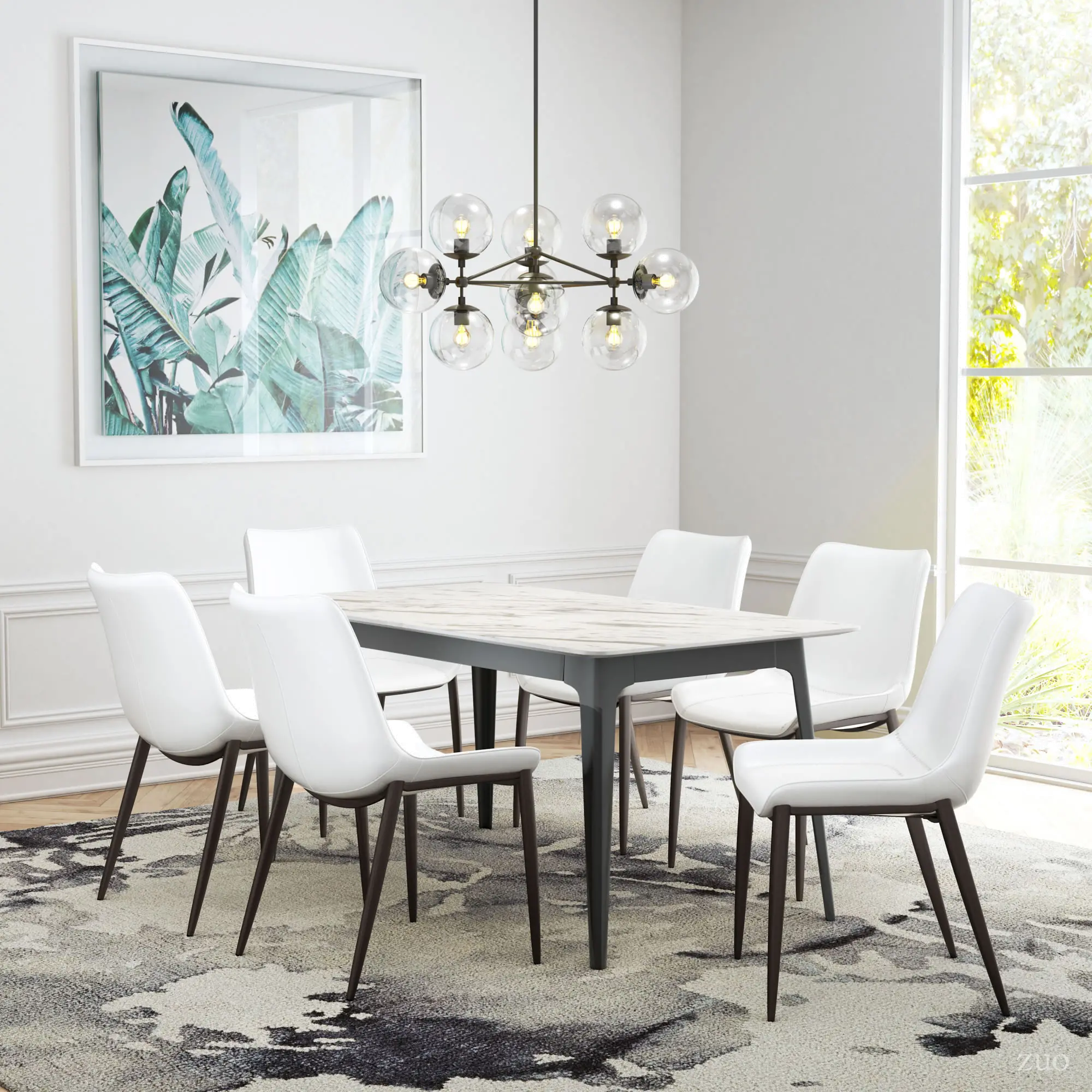 White and Walnut Dining Room Chair (Set of 2) - Magnus-3