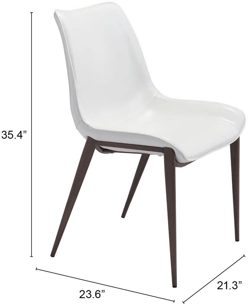 White and Walnut Dining Room Chair (Set of 2) - Magnus-7