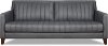 Modern Gunmetal Gray Leather Sofa - Ross