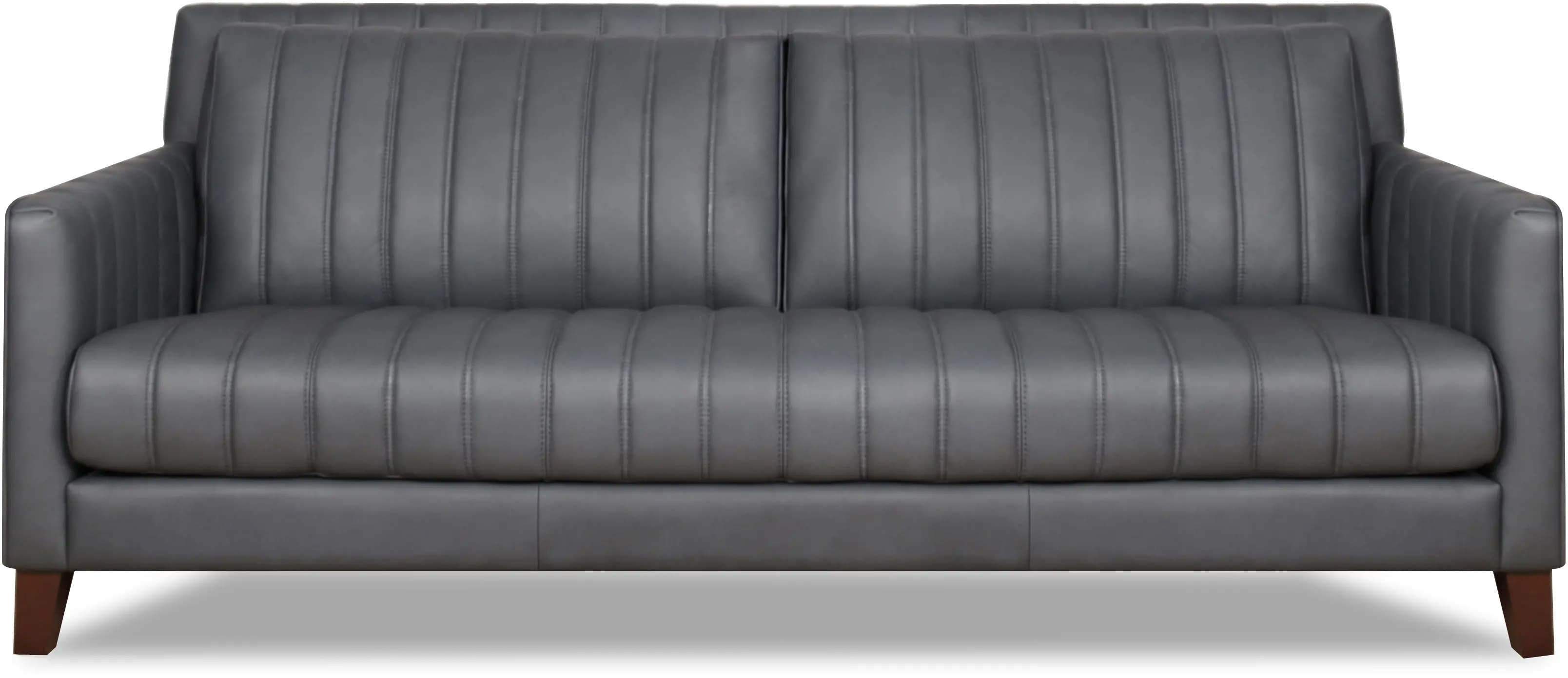 Ross Gray Leather Sofa-1